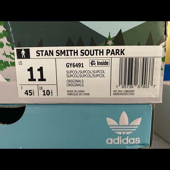 Men's Size 11 - Adidas Stan Smith South Park Limited Edition Shoes - Stan Marsh - Picture 6 of 6